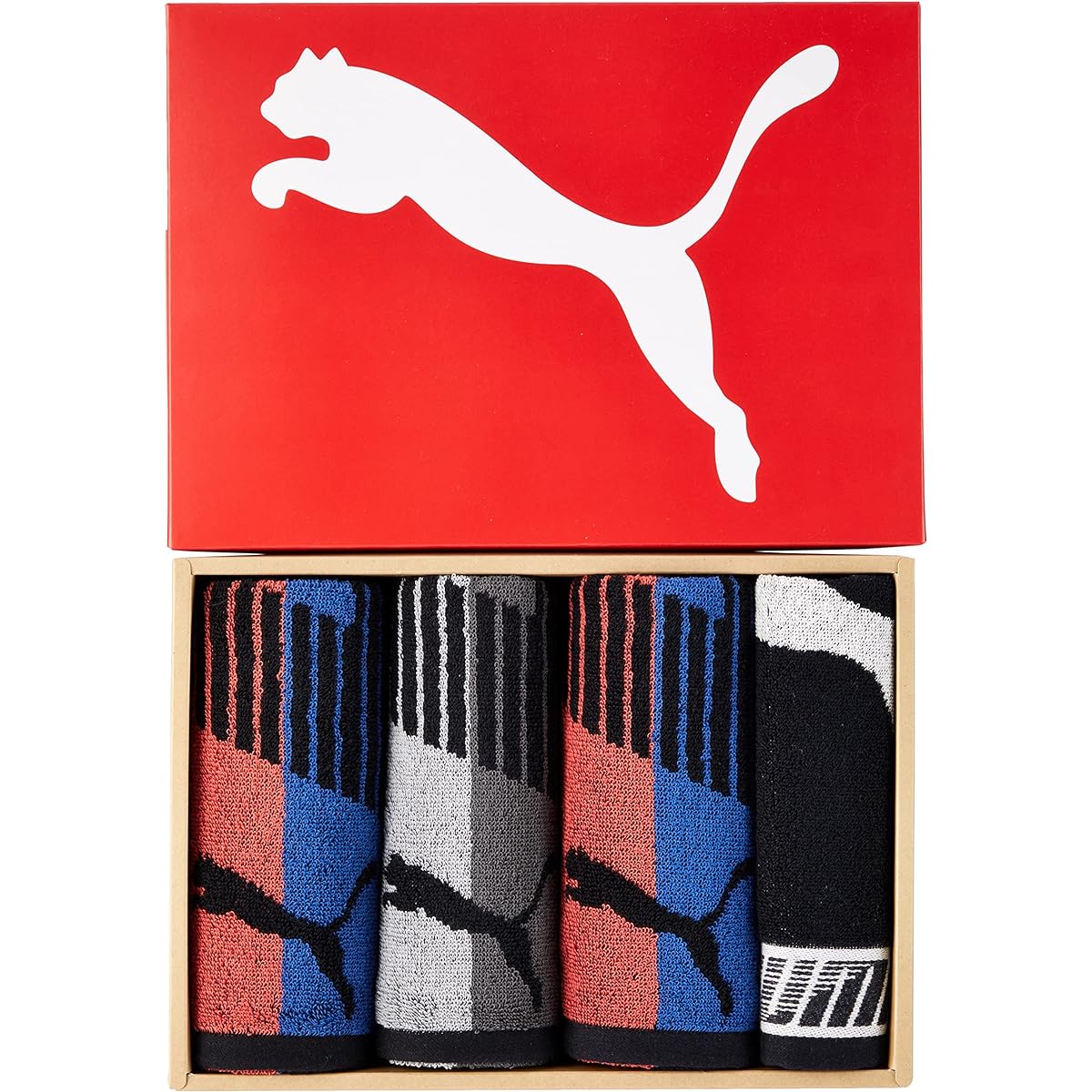 Stylem PUMA Towel Set of 4 (Sports x 3, Hand x 1) Gray/Red PU2750