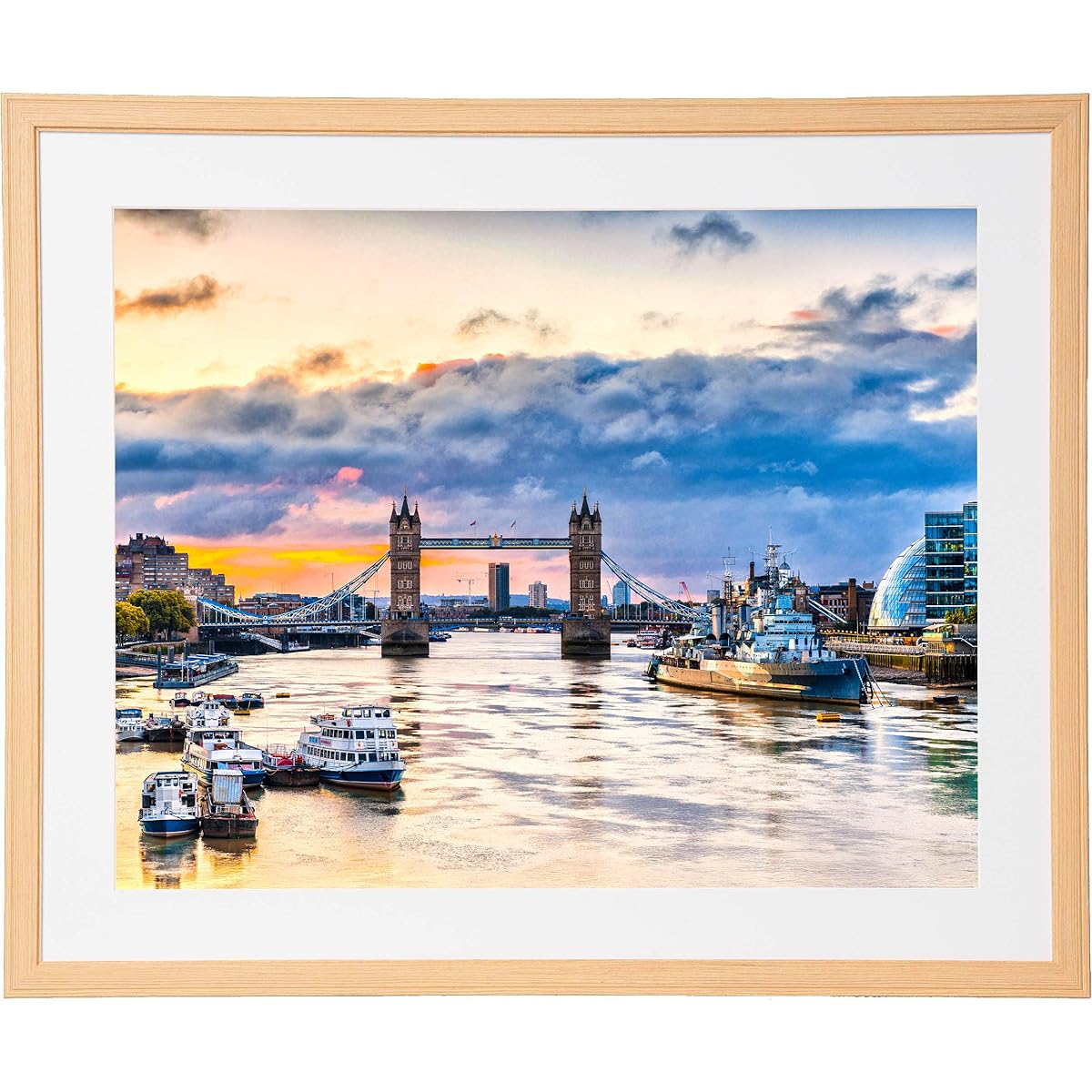 Kenko Picture Frame Cosmos All Paper Wooden Front Acrylic Board Natural MCM-Z-NA