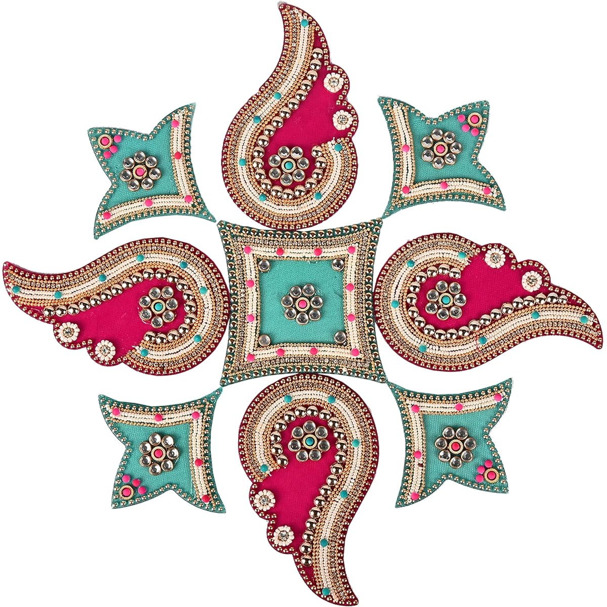 Aditri Creation Floor Rangoli Designer Reusable Rangoli Acrylic Rangoli Indian Traditional Home Decor Gift Home Decoration Festival Decoration and Gift Size:-12" Multi-color