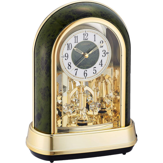 RHYTHM Citizen Table Clock Radio Clock Analog Crystal Decoration 12 Songs Melody Green CITIZEN Pal Dream R427 4RN427-005