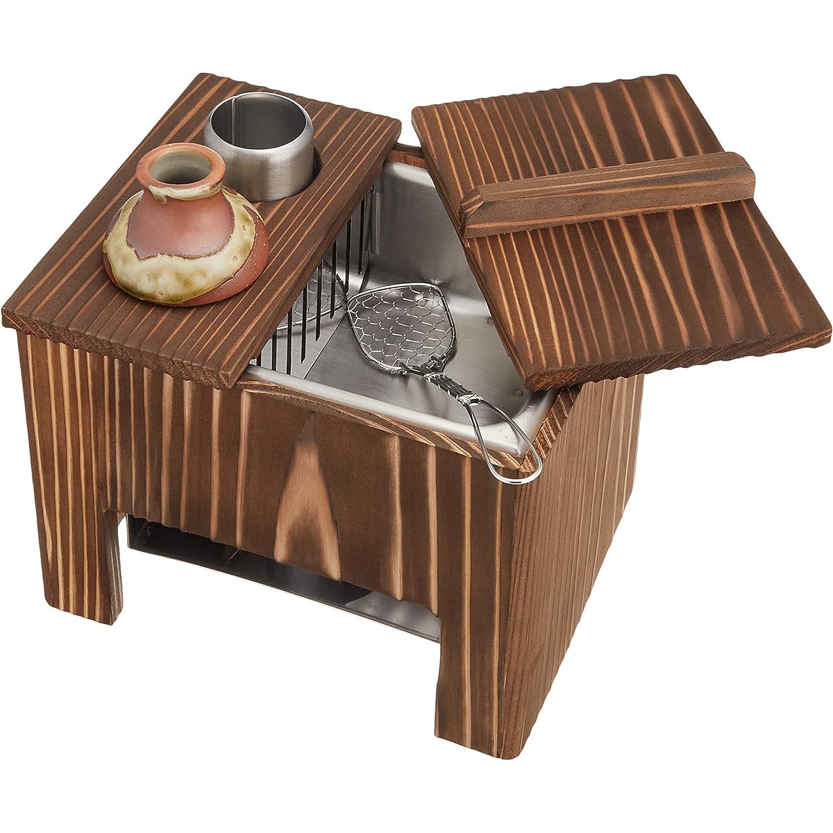 Yamako Grilled cedar tofu set (for 1 person) *Includes tofu scoop, soup stock, and fire plate Approx. 19.2x14.8xH16.7cm