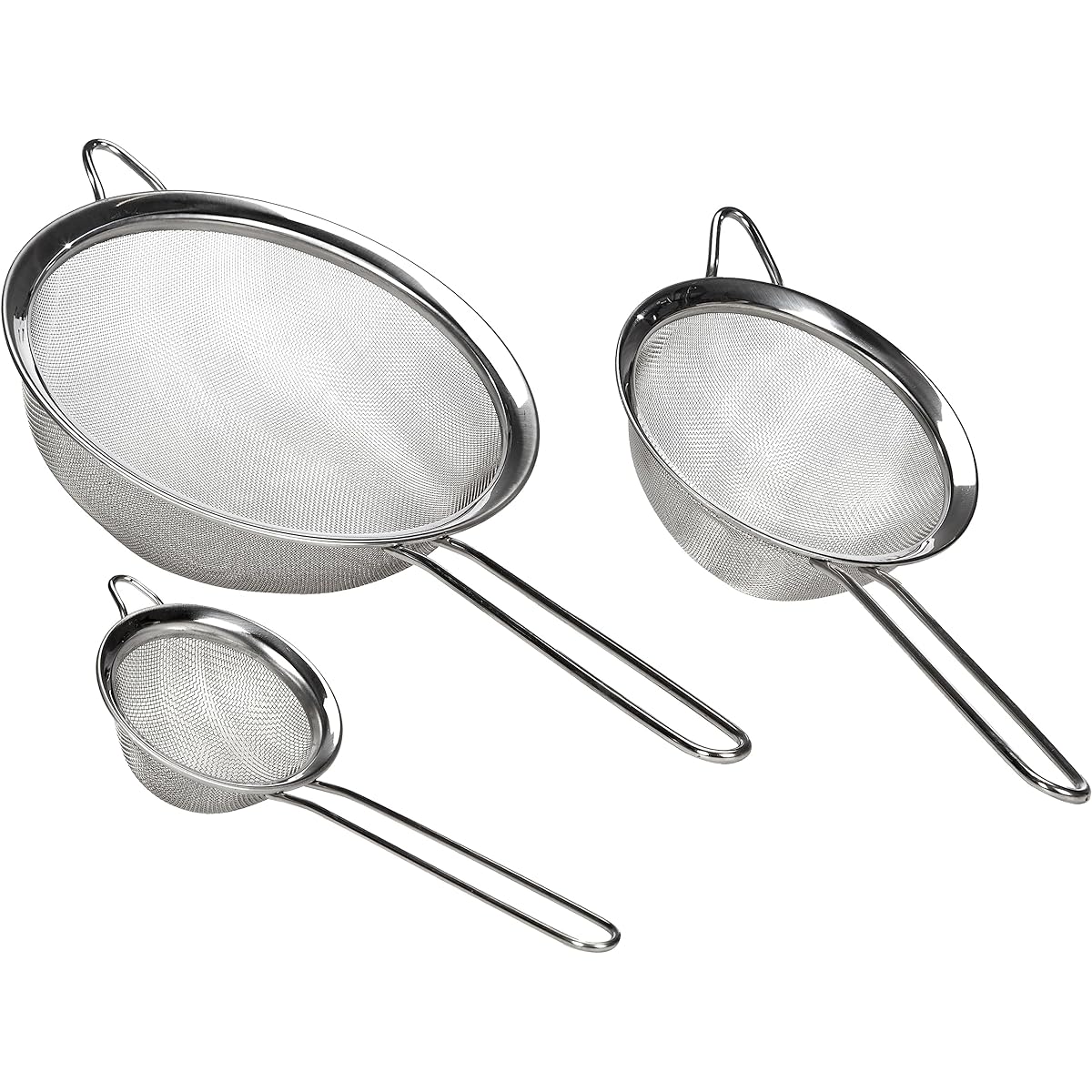 Kela Strainer Silver Size: ∅20cm, ∅14cm, ∅8cm, Mesh Colander & Coffee Strainer 3P Set 11074 11074
