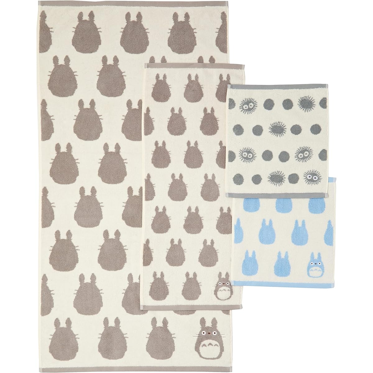 Marushin Towel Gift Greeting Moving Ghibli My Neighbor Totoro Totoro Silhouette N 1105039200 TT-7250 2 Hand Towels/1 Face Towel/1 Bath Towel