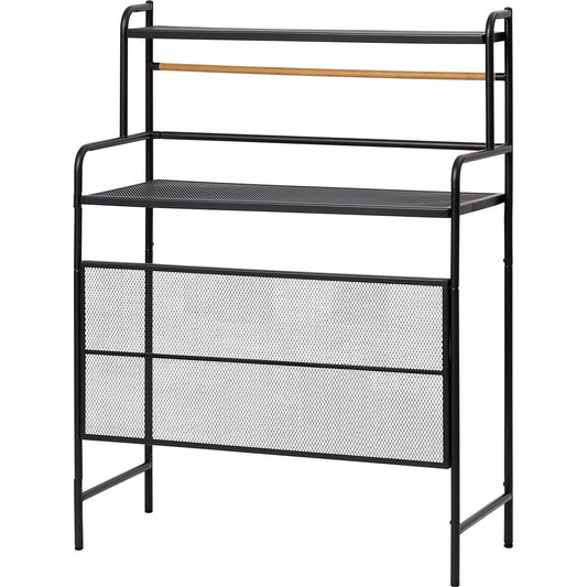 Takasho Flower Stand Terrace Outdoor Unit Rack [MSF-34] Black Approx. Width 90cm x Depth 40cm x Height 120cm