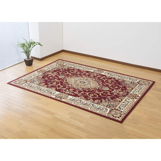 Family-life Rush Red 4.5 tatami (240x240cm) Persian pattern Wilton woven carpet
