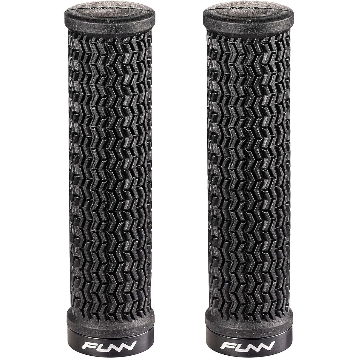 Funn Holeshot Bicycle Grips - Bike Grips with One Side Lock-on Clamp - Suitable for Mountain Bikes, Cross Bikes, BMX Bikes, Made of Non-Slip Rubber, Ultra Light and Comfortable