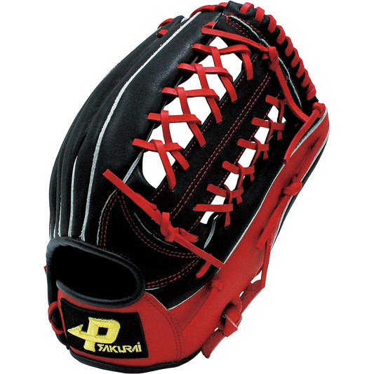 SAKURAI [Sakurai Boeki] PROMARK General Softball Gloves All-Round L Size No. 3 Ball PGS-3153 (N21) Right-handed pitcher Black x Red