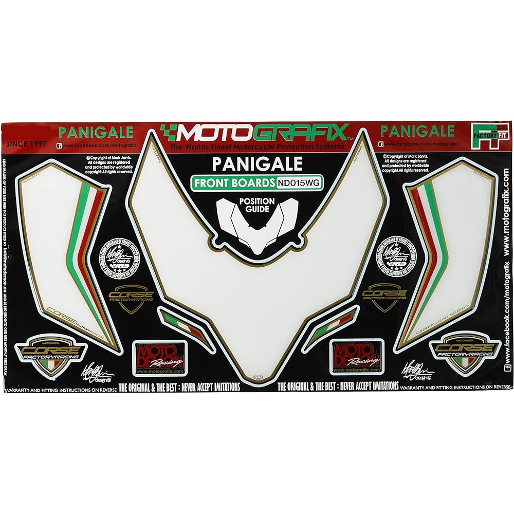 MOTOGRAFIX Body Pad 1199/899 PANIGALE 12-/14- FRONT White/Green MT-ND015WG