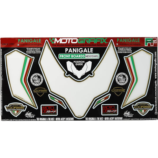 MOTOGRAFIX Body Pad 1199/899 PANIGALE 12-/14- FRONT White/Green MT-ND015WG