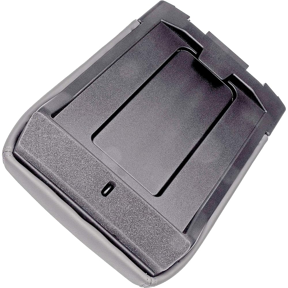 APDTY 035922 center console compartment lid/leather armrest replacement kit - dark gray/Pewter color for 2001 - 2006 ESCALADE, AVALANCHE, Silverado, Sabban, Taho, Yukon (Replaces 19127364)
