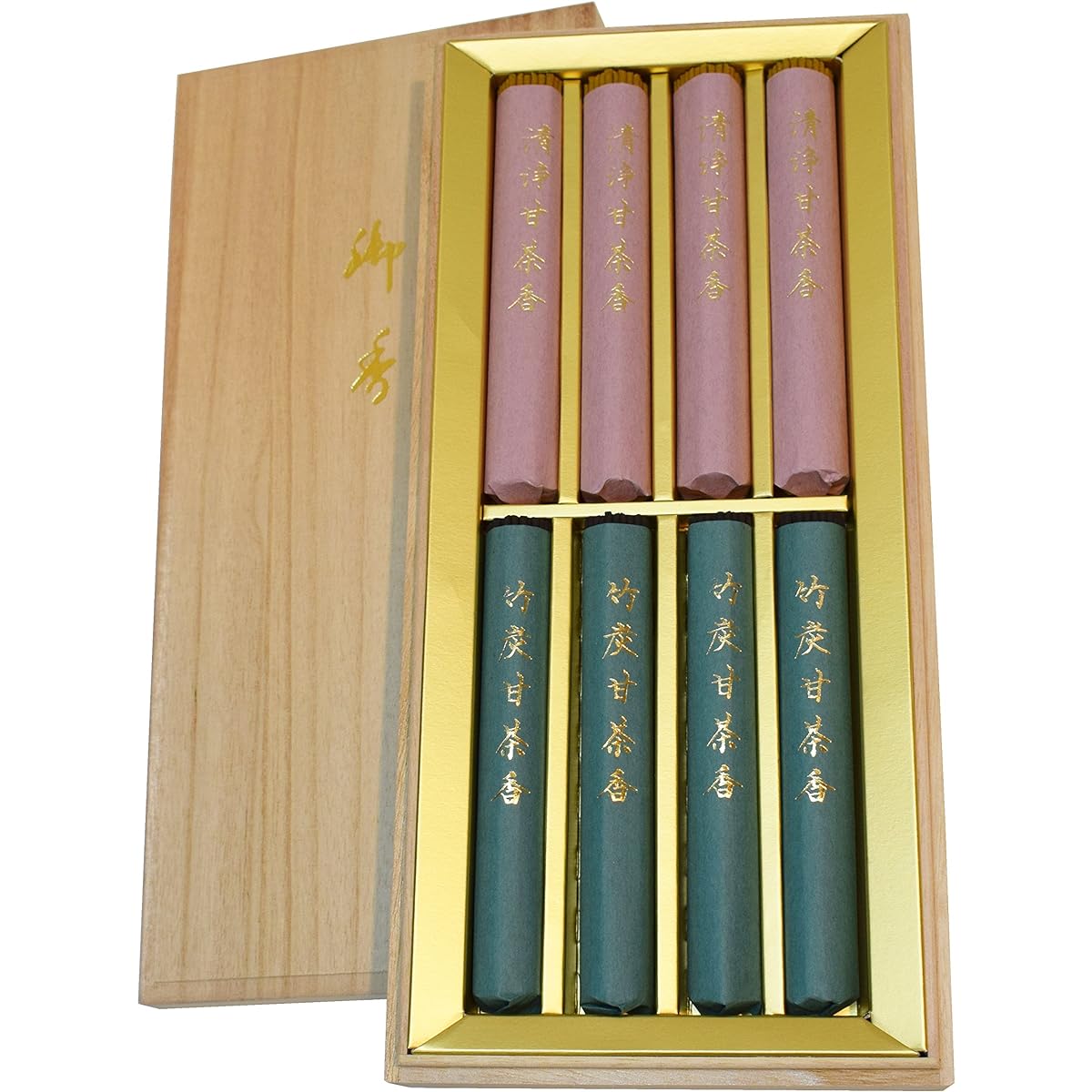 (Packaged item with gift tag, name can be engraved) Awaji Umekundo's gift incense, condolence offering, offering, present incense, gift, luxury incense gift, pure bamboo charcoal sweet tea incense, 8 bundles, paulownia box, 49 days, 1 Third Anniversary M