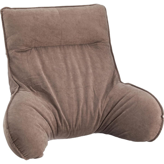 Doshisha Seat Chair, Easy-to-use Backrest with Arms ATBL-BR Backrest Cushion, High Back, 7-Stage Reclining, Fall Prevention Stopper, Anti-Slip Back Side, Velor-like Fabric, Over the Bed, Nursing Care, Sofa, Floor Cushion, Cute, Brown