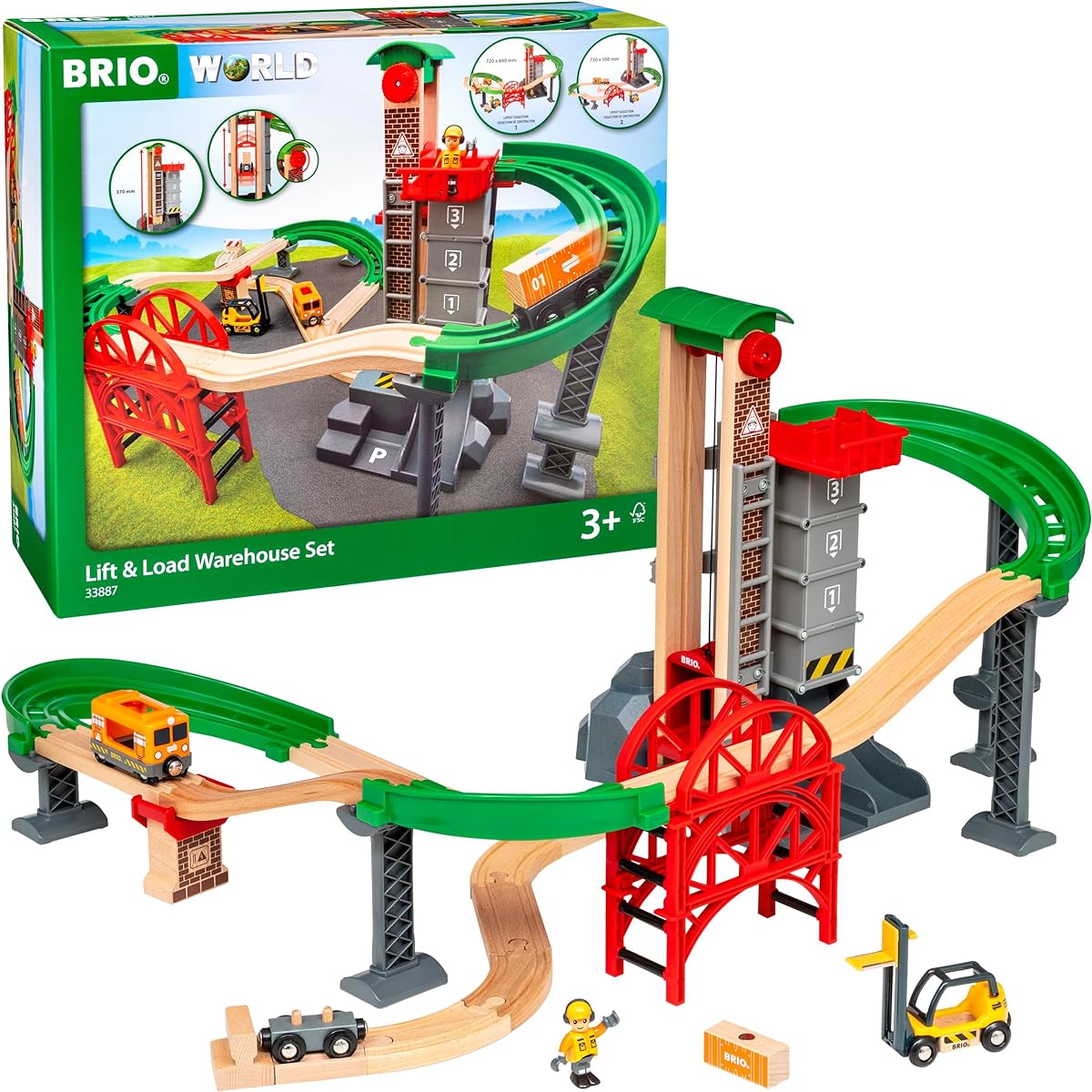 BRIO WORLD Warehouse Rail Set Ages 3+ (Train Toy Wooden Rail) 33887