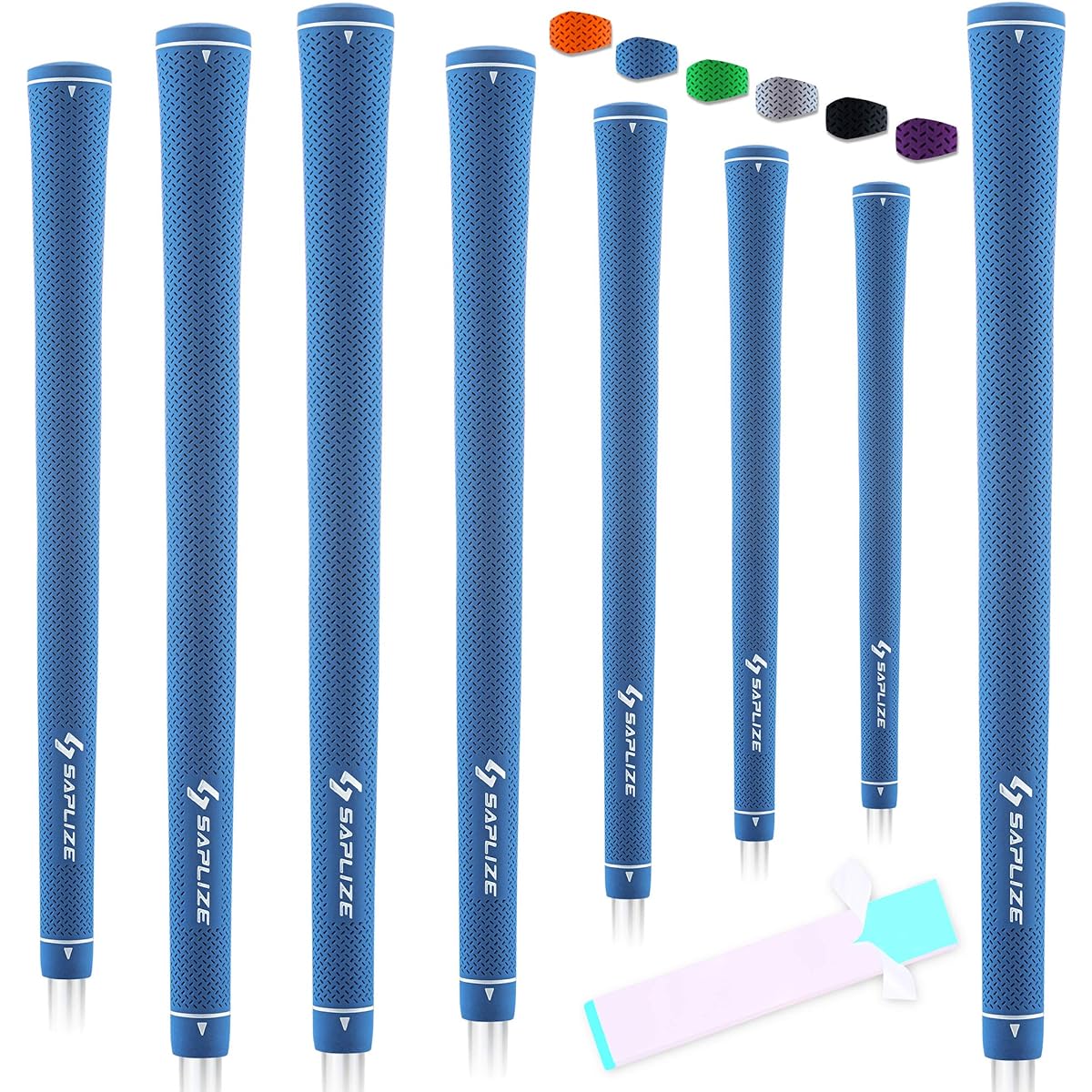 [Set of 8] SAPLIZE dotted non-slip pattern rubber pure color golf grips for irons and wood clubs