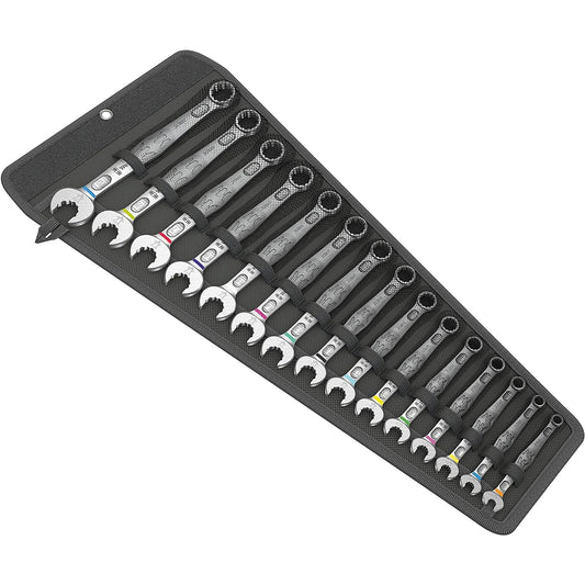 Wera 05020302001 | Joker Combination Wrench Set 6003 Chrome Matte Measuring Standard 15 Pieces [Regular Japanese Import Product]