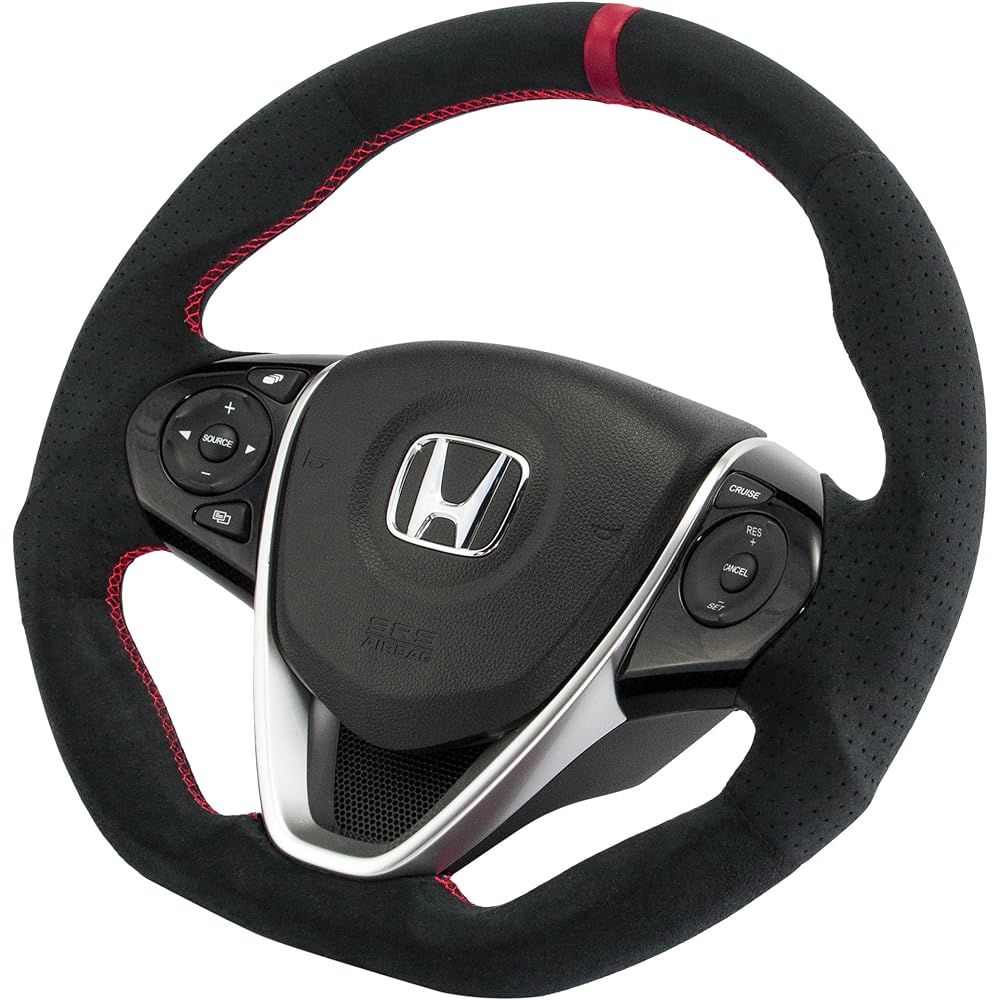 KENSTYLE Original Steering HB04 Honda S660 (JW5) Ultra Suede/Red Line (Red Stitch)