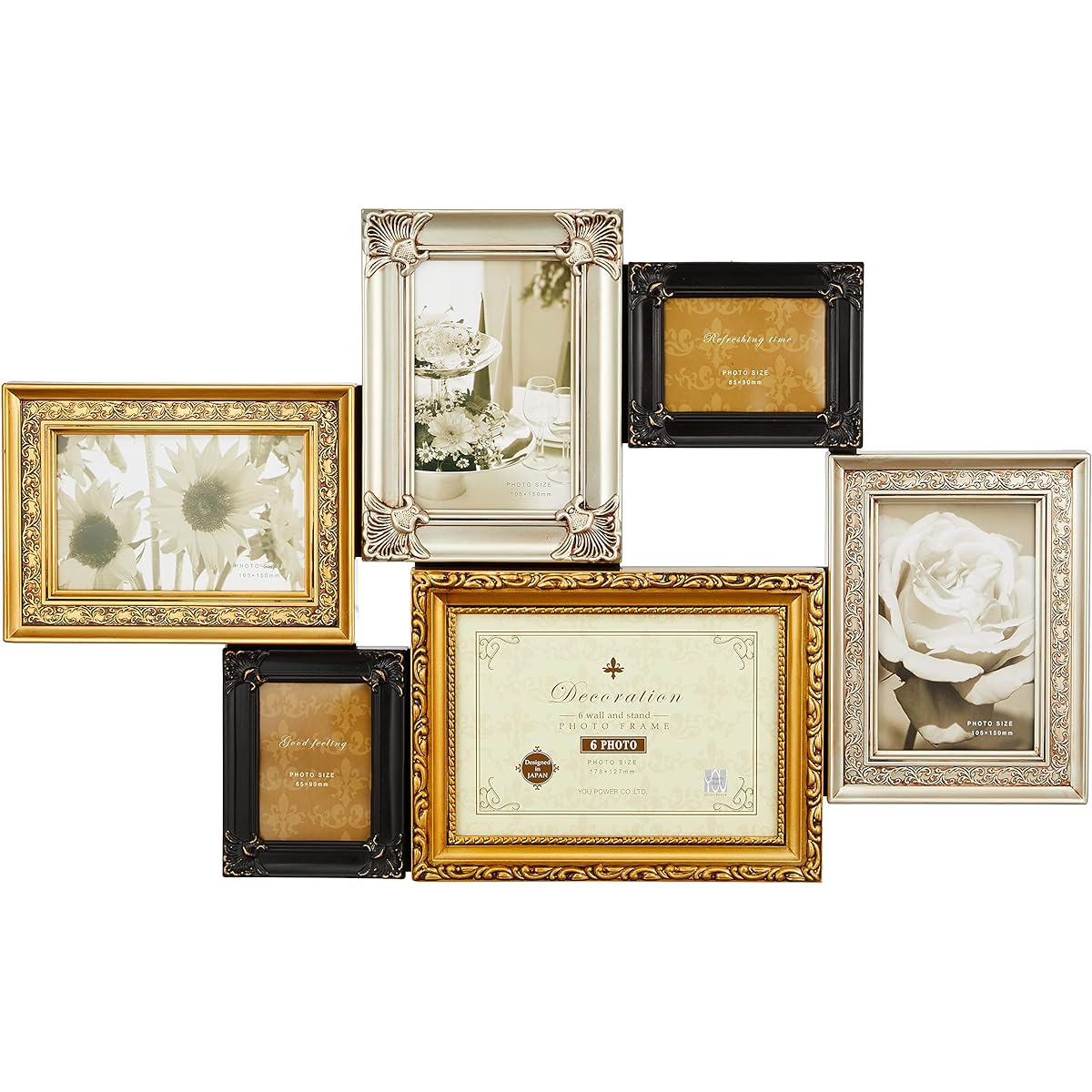 U-Power Photo Holder/Photo Frame Gold Mix (External Dimensions) W57.5 x H35.5 x D3.5cm