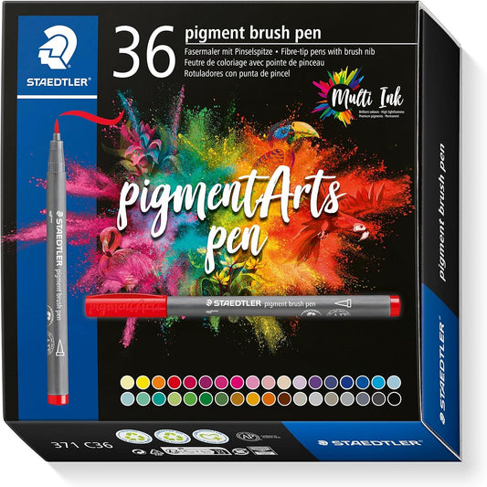 STAEDTLER water-based pigment brush pen 36 colors 1 set 371 C36