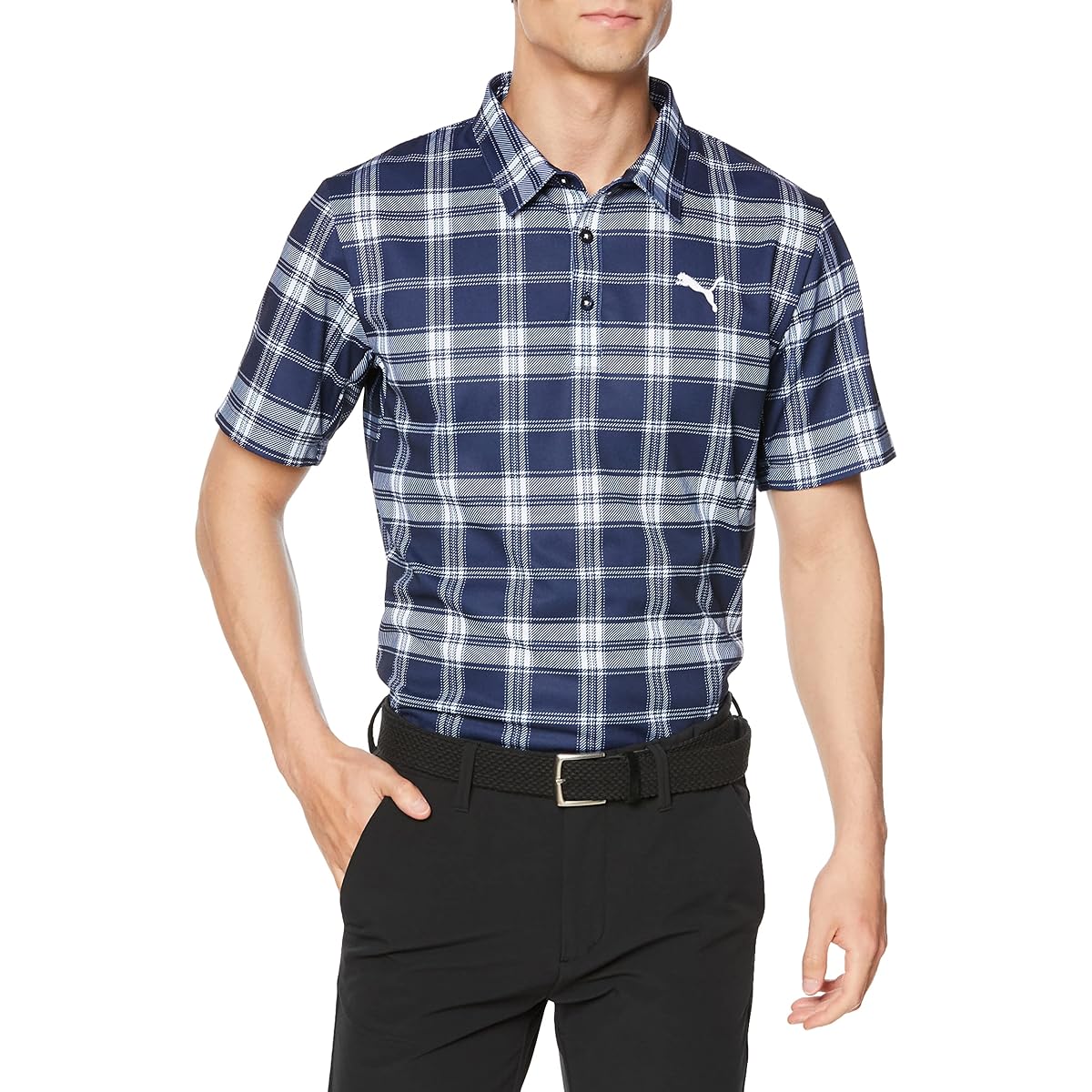 [PUMA] Golf Shirt Check Graphic SS Polo Shirt Men's