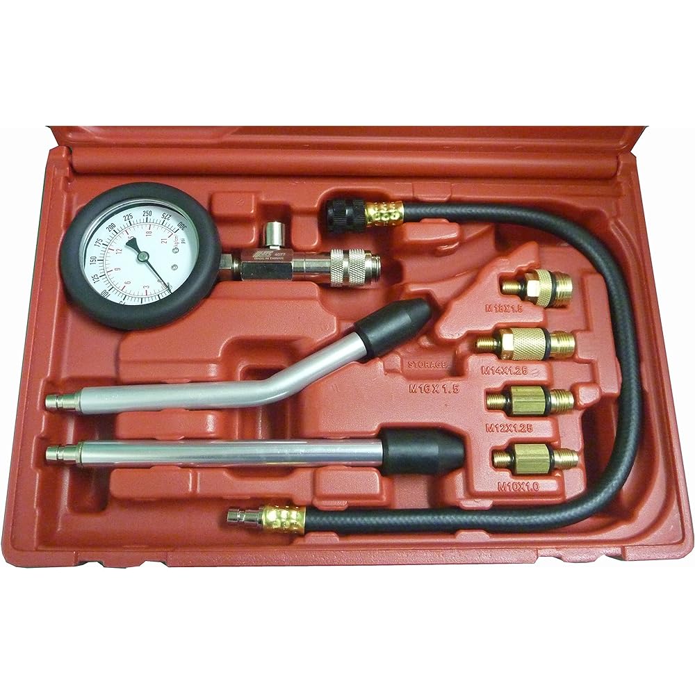 JTC compression tester full set vehicle maintenance special tool SST air pressure gauge engine compression leak test JTC4077J