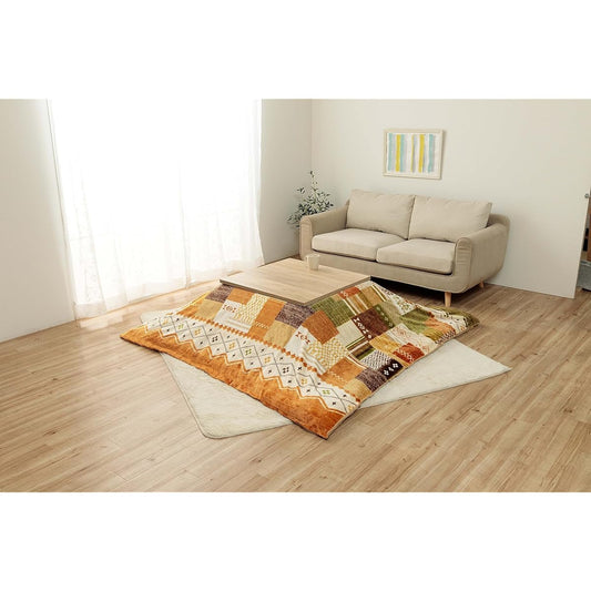 Ikehiko Kotatsu Cover, Futon, Rectangle, Single Item, Meete, Multi, Approx. 195 x 245 cm, Water Repellent, Water Repellent, Zipper Included, Flannel, Made in China, Washable, Gabe Pattern, Simple #1172460308160