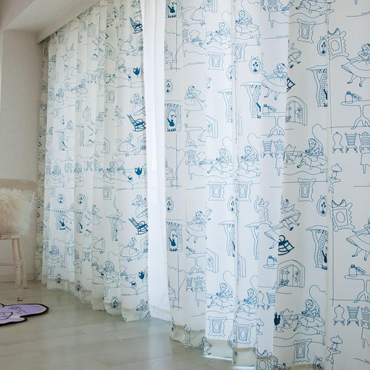 Disney (Made in Japan) Alice in Wonderland Thermal Curtains Set of 2 Width 150 x 178cm Length Ivory [SB-3]