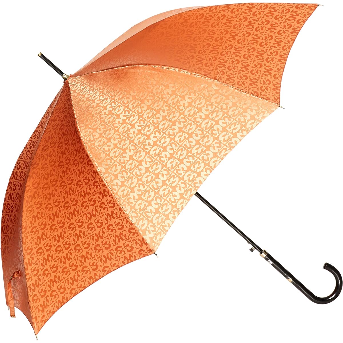 [Moonbat] Women's Long Umbrella Mila Schon Logo Jacquard Women's Umbrella Long Umbrella Windproof Umbrella Jump Umbrella Women's Light Orange Rim Length: Approx. 60cm