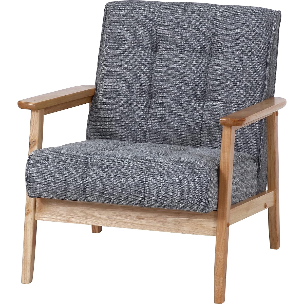 Fuji Boeki Sofa 1 Seater Width 65 x Depth 73 x Height 70cm Light Gray Fabric Natural Wood 74034