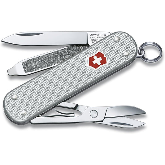 VICTORINOX Classic SD ALOX Multifunctional Knife Outdoor Camping Scissors with Flathead Screwdriver Equipped with Nail File Swiss Made Multitool with 5 Functions Small Compact Lightweight [Domestic Genuine Product] 0.6221.26
