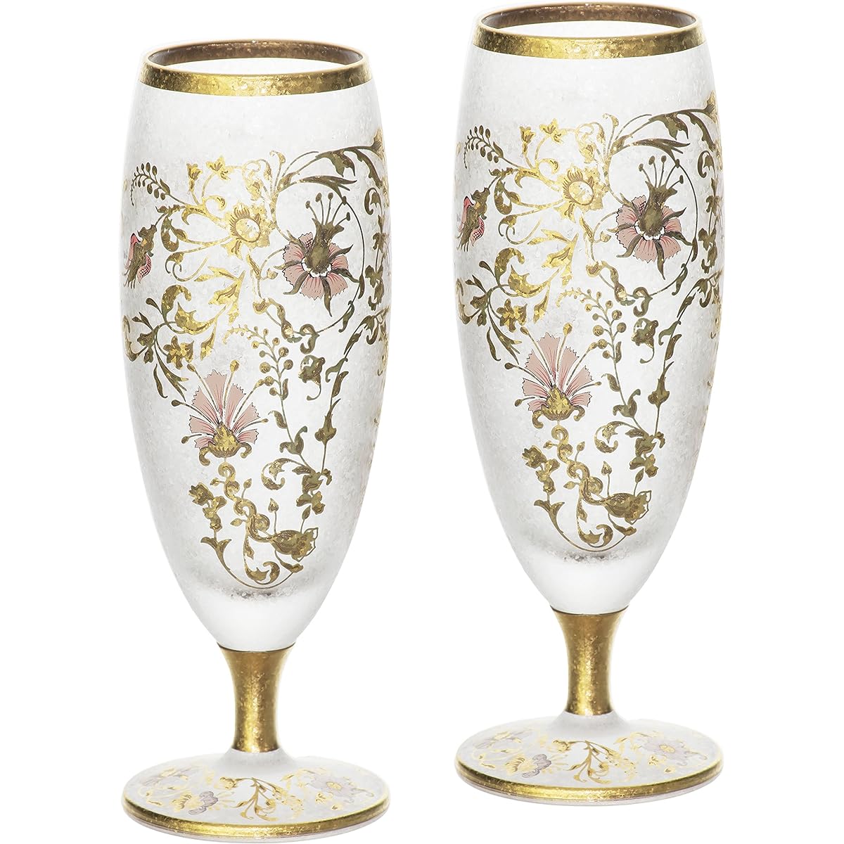 Adelia Sake Cup Sake Glass El Dorado Arabesque Gold Pair Set 125ml [ARABESQUE/Sake Glass] Made in Japan Present in Cosmetic Box Birthday Gift Present S-6101