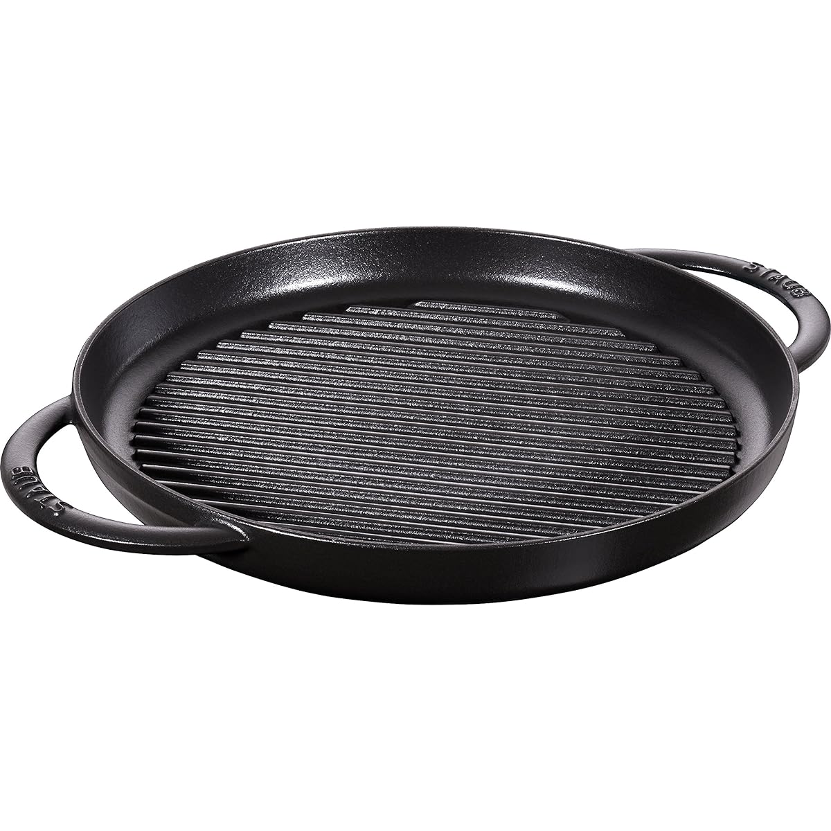 staub "Pure Grill Round Black 30cm" Grill Pan, Both Hands, Cast Metal, Enamel, IH Compatible [Authorized Japanese Product] Grill & Frying Pan 40511-521