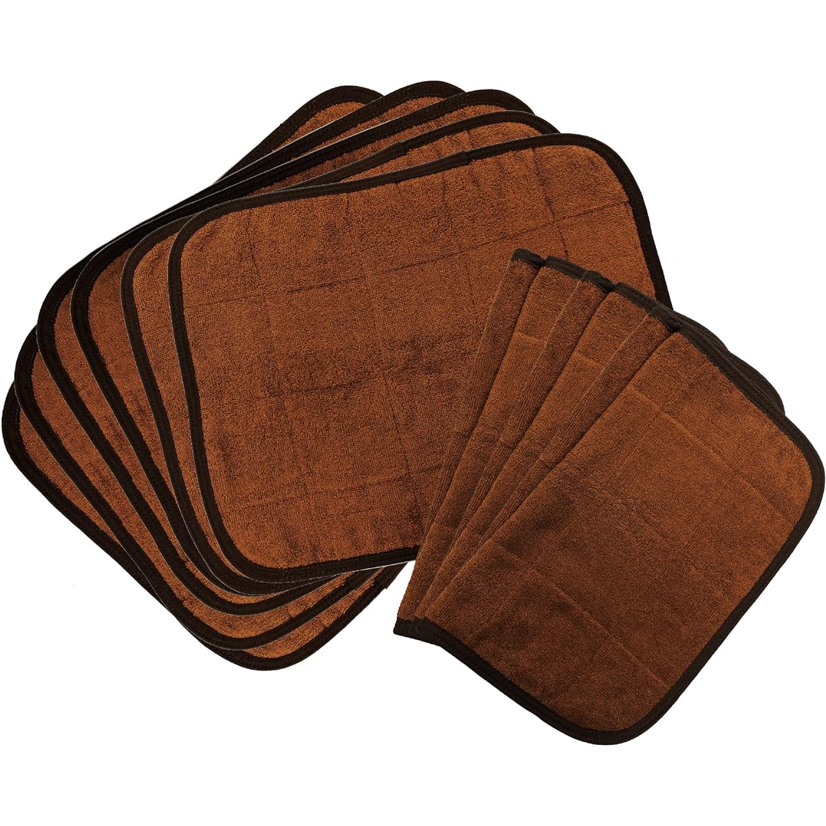 OZ UOMO Sauna Mat [Mini Size] Set of 12 Popular Towel Fabric Small Commercial Use Washable Quick Dry Approx. 40 x 50cm (Brown, 12 pieces)