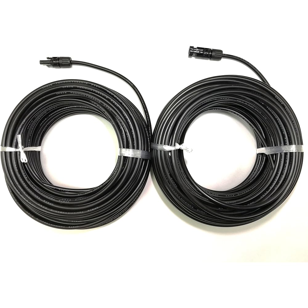 Solar cable 40m MC4 connector (genuine product) with one end H-CV 3.5sq black 600V (+)(-) set