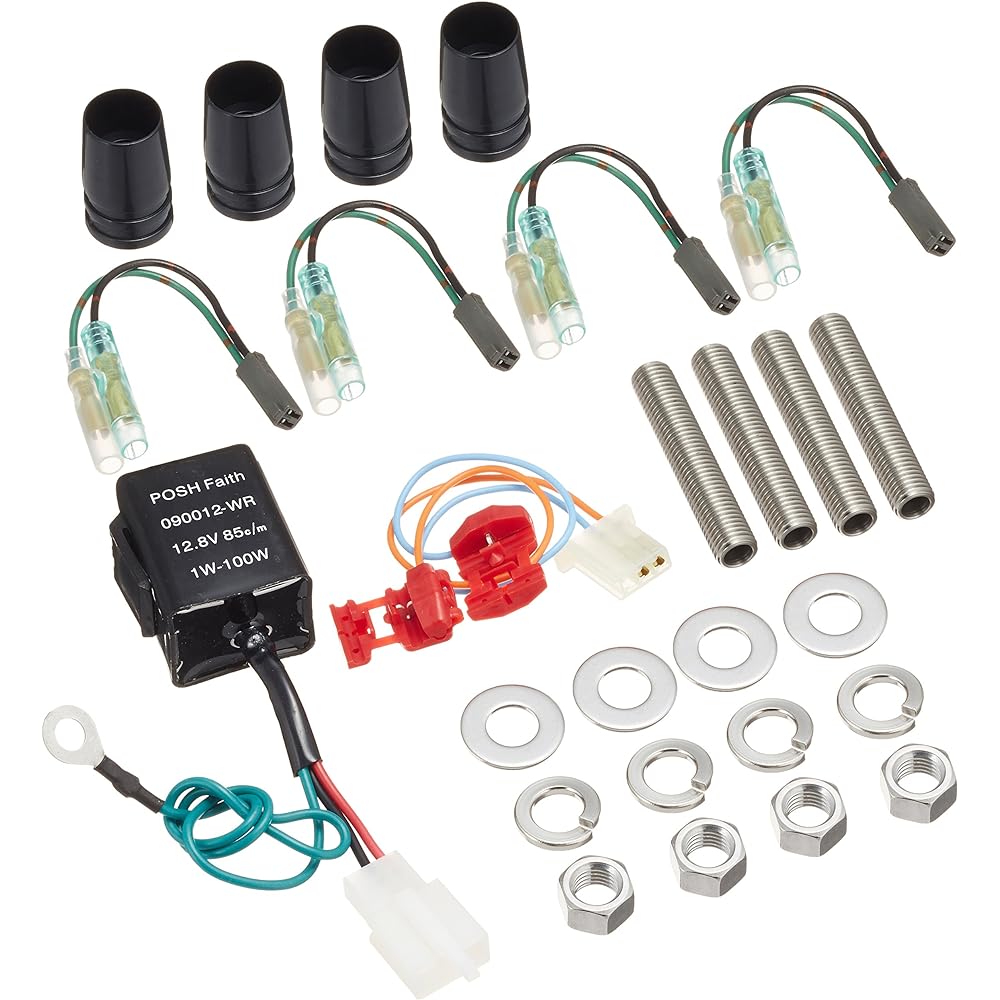POSH Motorcycle Supplies Motorcycle LED Turn Signal Set GSX1400 Black/Clear 080652-06