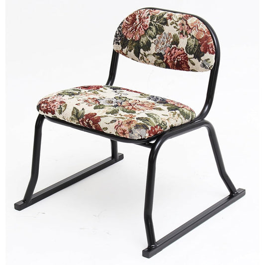 Vita Japanese Tatami Chair with Back Gobelin Set of 4 Body Size (approx.): Per leg/Width 42 x Depth 42 x Height 46.5 (seat height 28) cm Polyester Steel
