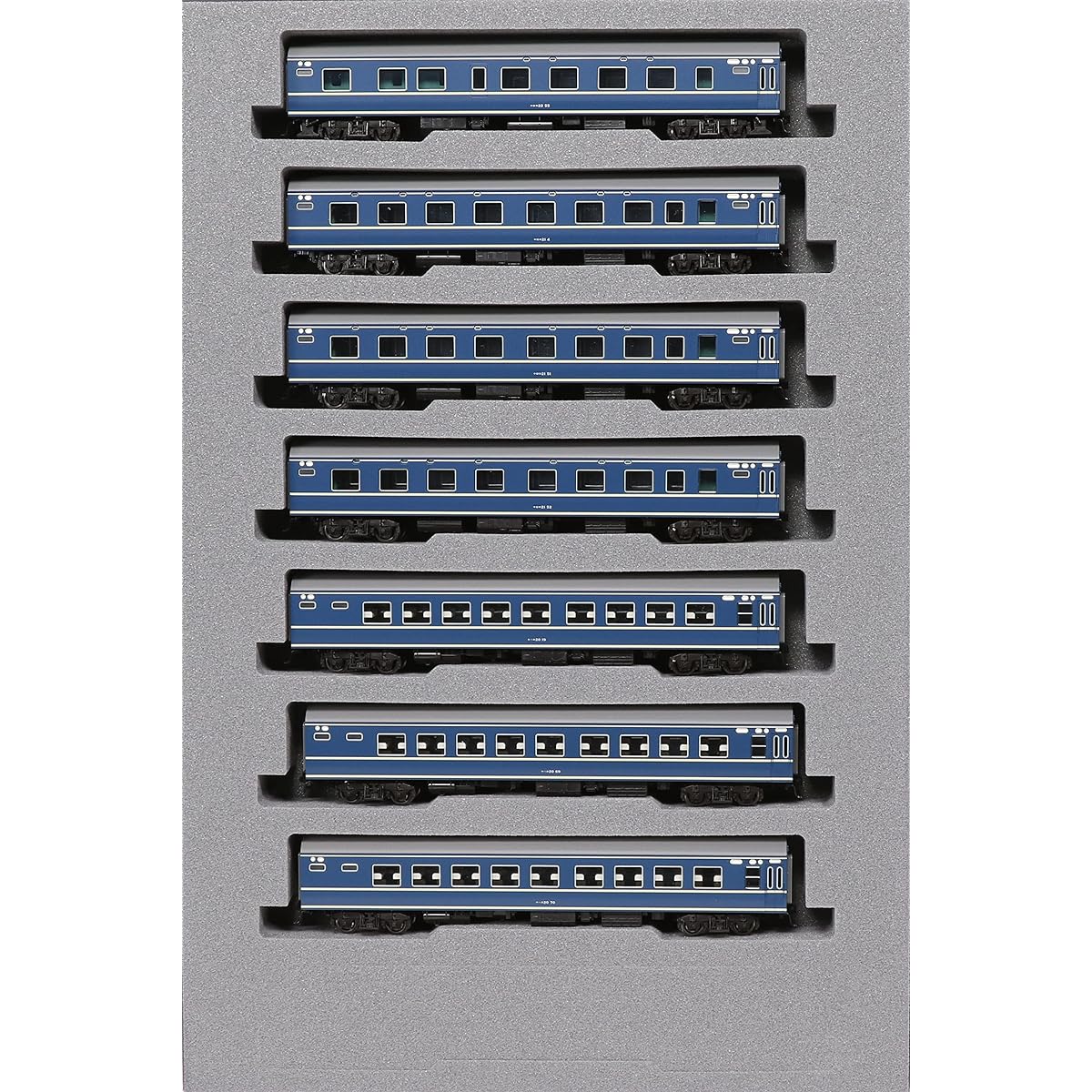 KATO N Gauge 20 Series Sleeper Express Asakaze Initial Formation 7-Car Addition Set 10-1726 Railway Model Passenger Car Blue