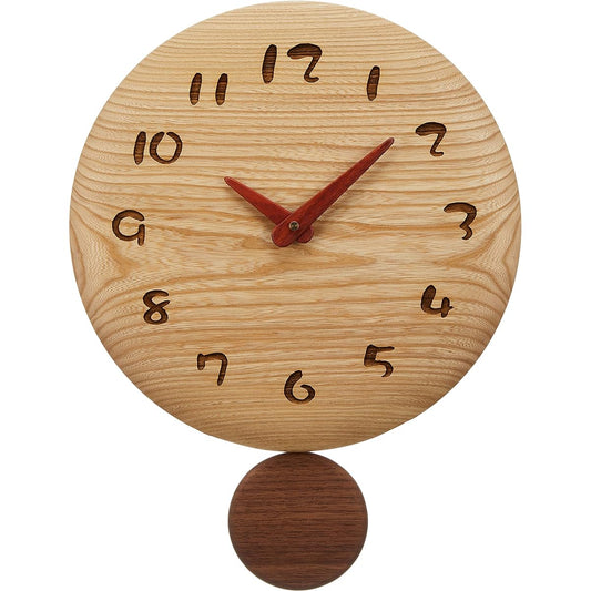 Asahikawa Furniture Kobo Pecker Tamo Round Pendulum Clock Pendulum Walnut Large F35-2