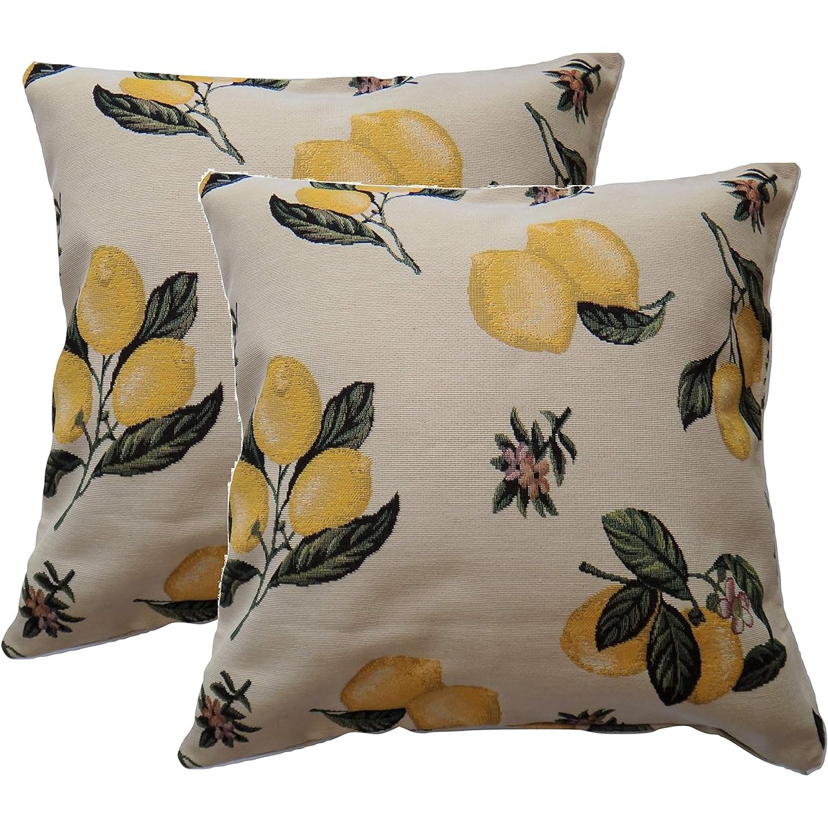 VEGATEX Cushion Cover 45 x 45cm Set of 2 Gobelins Southern France Lemon Pattern