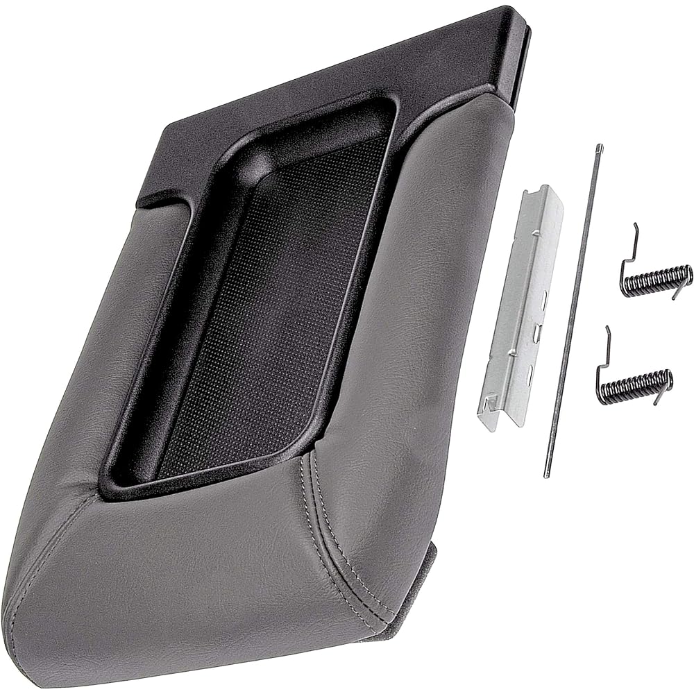 APDTY 035922 center console compartment lid/leather armrest replacement kit - dark gray/Pewter color for 2001 - 2006 ESCALADE, AVALANCHE, Silverado, Sabban, Taho, Yukon (Replaces 19127364)