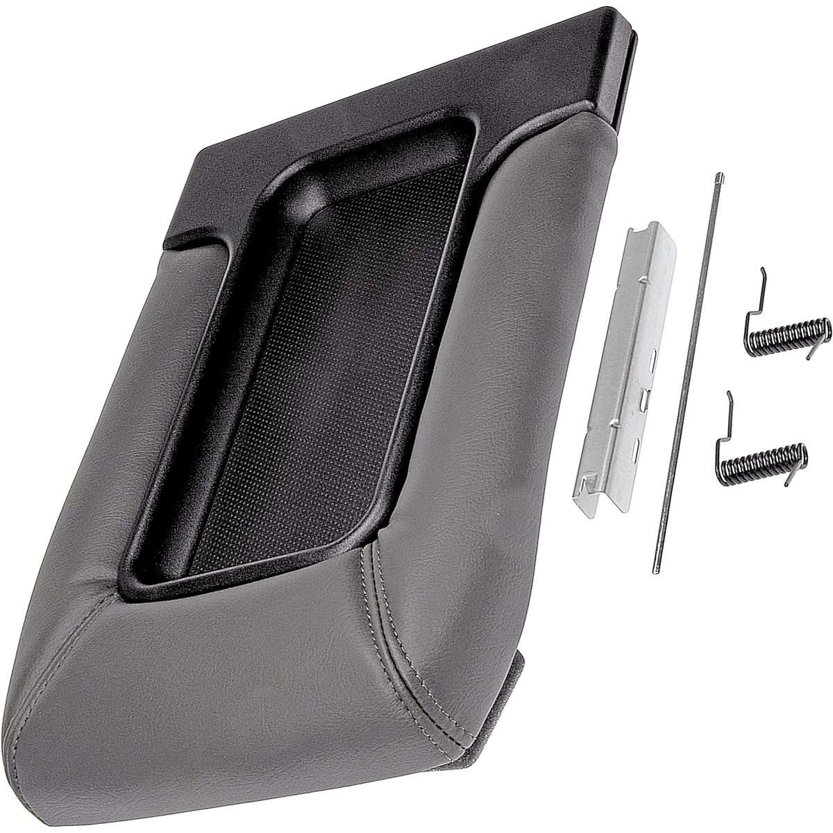 APDTY 035922 center console compartment lid/leather armrest replacement kit - dark gray/Pewter color for 2001 - 2006 ESCALADE, AVALANCHE, Silverado, Sabban, Taho, Yukon (Replaces 19127364)