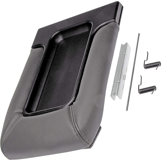 APDTY 035922 center console compartment lid/leather armrest replacement kit - dark gray/Pewter color for 2001 - 2006 ESCALADE, AVALANCHE, Silverado, Sabban, Taho, Yukon (Replaces 19127364)