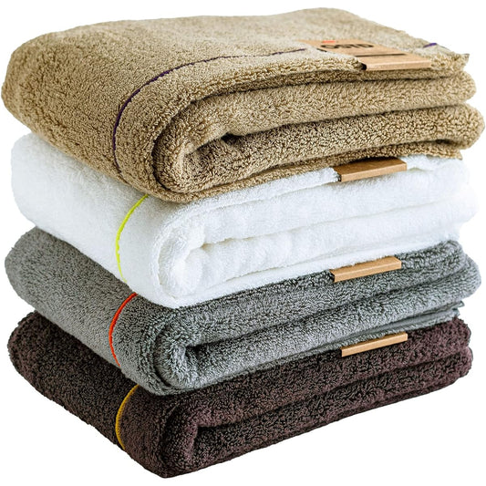 OSTD plus Bath Towel Set of 4 fuwafuwa MIX Approx. 60 x 120 cm Stylish Good Design Award Dull Color 4 Color MIX Camel White Gray Cocoa