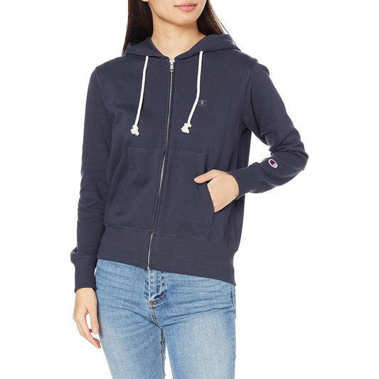 [Champion] Hoodie Sweatshirt Fleece UV Protection One Point Logo Zip Hooded Sweatshirt CW-T109 Women's Navy M