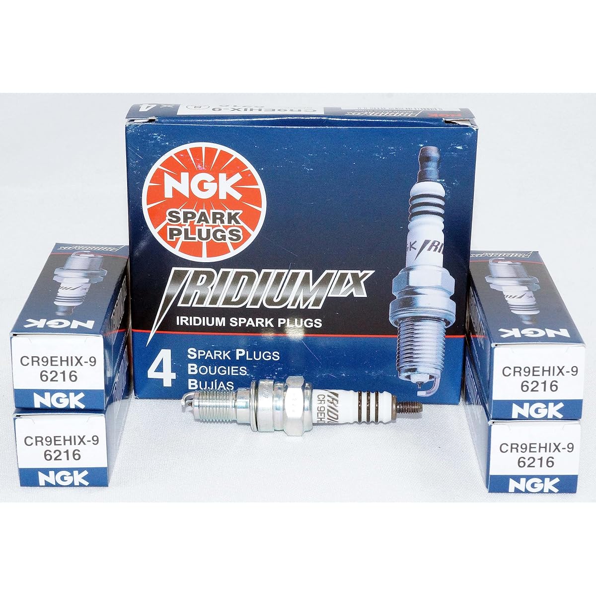 NGK (6216) CR9EHIX -9 Spark Plug -4 Packs