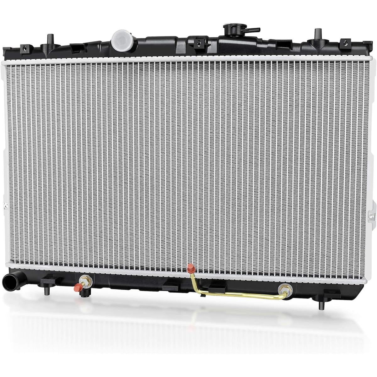 The radiator is compatible with the 2001-2006 Hyundai Erantra, 2003-2008 Hyundai Tibron 2.0L 2.7L L4 V6 DWRD1007