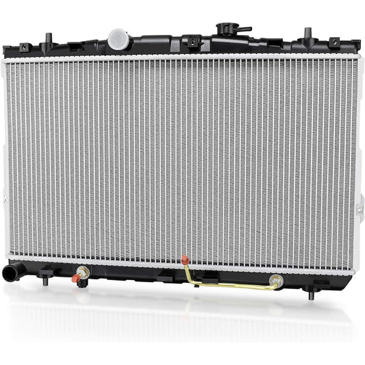 The radiator is compatible with the 2001-2006 Hyundai Erantra, 2003-2008 Hyundai Tibron 2.0L 2.7L L4 V6 DWRD1007