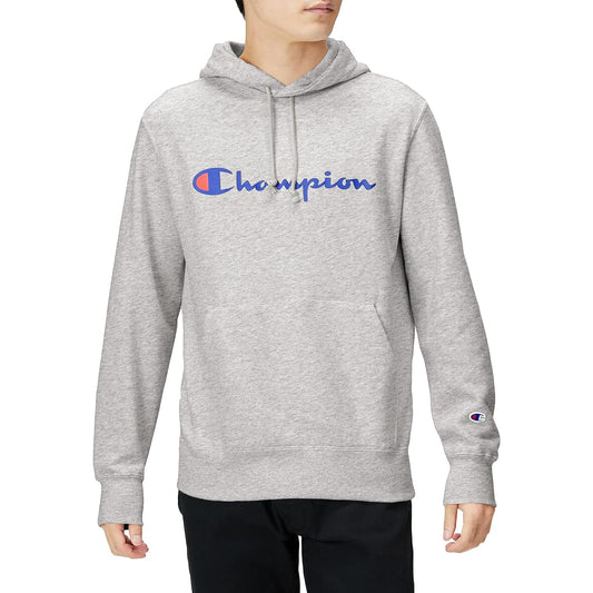 [Champion] Hoodie, Long Sleeve, Fleece, Script Logo, Hooded Sweatshirt, C8-W130Z Men's