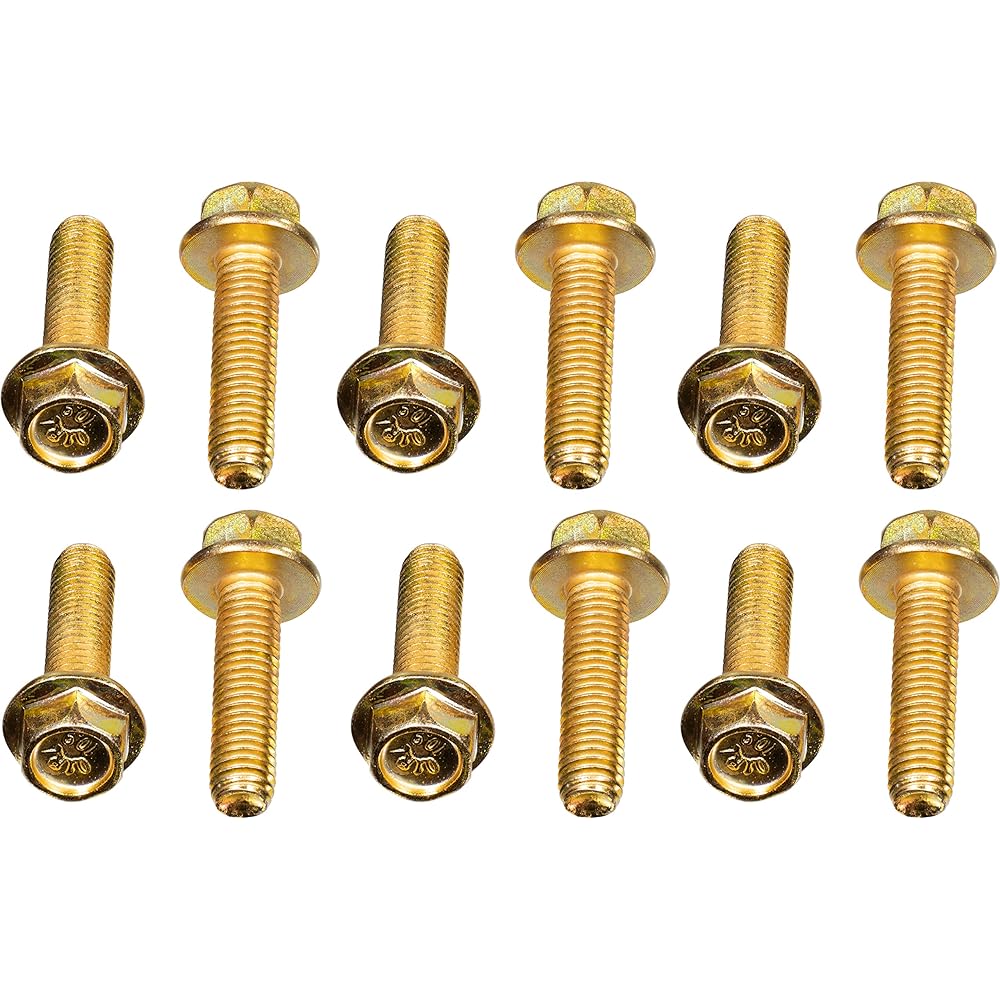 APDTY 103944 Exhaust manifold rotation flange bolt (set of 12, M8-1.25, grade 10.9) (directly fits the model listed in the compatible table)
