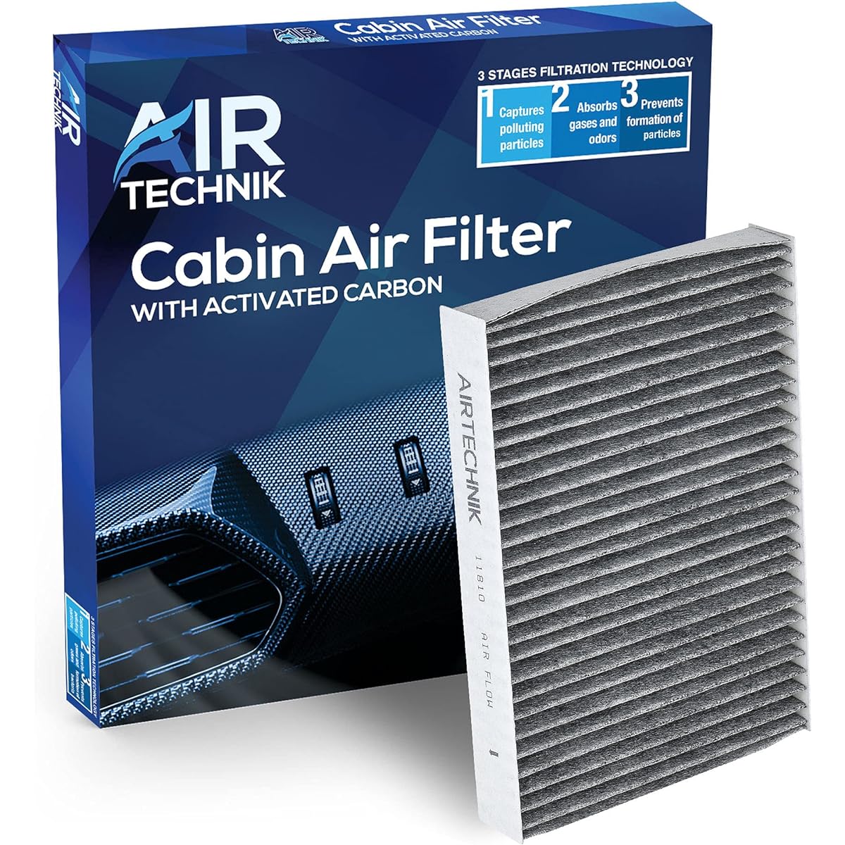 AIRTECHNIK CF11810 FIAT 500L 2014-2020 500X 2016-2020 / JEEP COMPASS 2017-2021 RENEGADE 2005-2020-Premium cabin air filter with active carbon