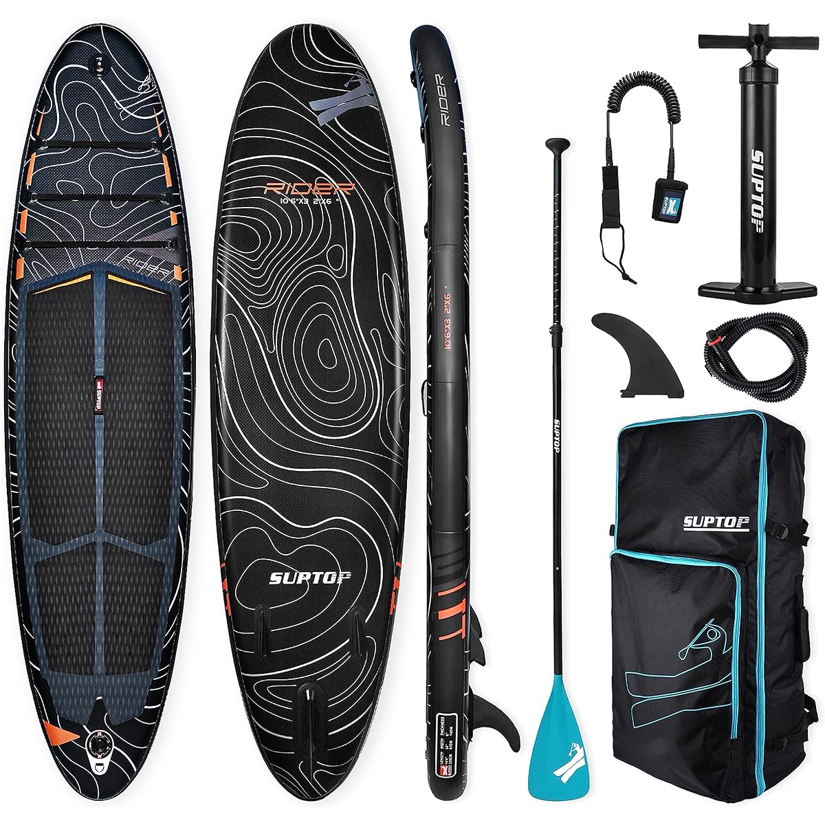 SEAPLUS Sup Board SUP Board Stand Up Paddle Board Surfboard Sup Inflatable Ultralight Sea and Lake Paddle Board Beginner Friendly Sup Fishing Set - Includes Paddle, Pump, Safety Leash, Backpack 320x81x15cm L-BN01